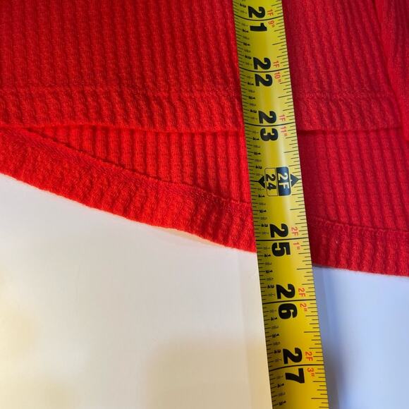 Free People Partisan Boho Red Ribbed Bell Sleeve Embroidered Blouse - XS - Picture 8 of 9